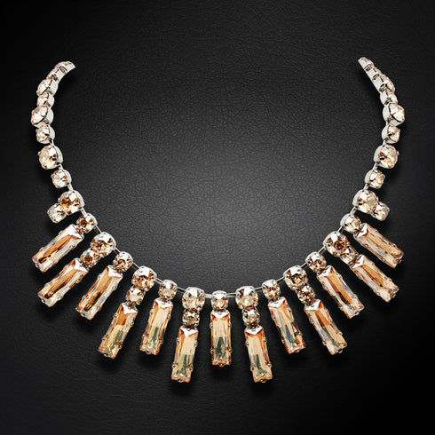 Vestuvių vėrinys "Marija Antuanetė (Auksinė šešėlis)" su Swarovski™ kristalais